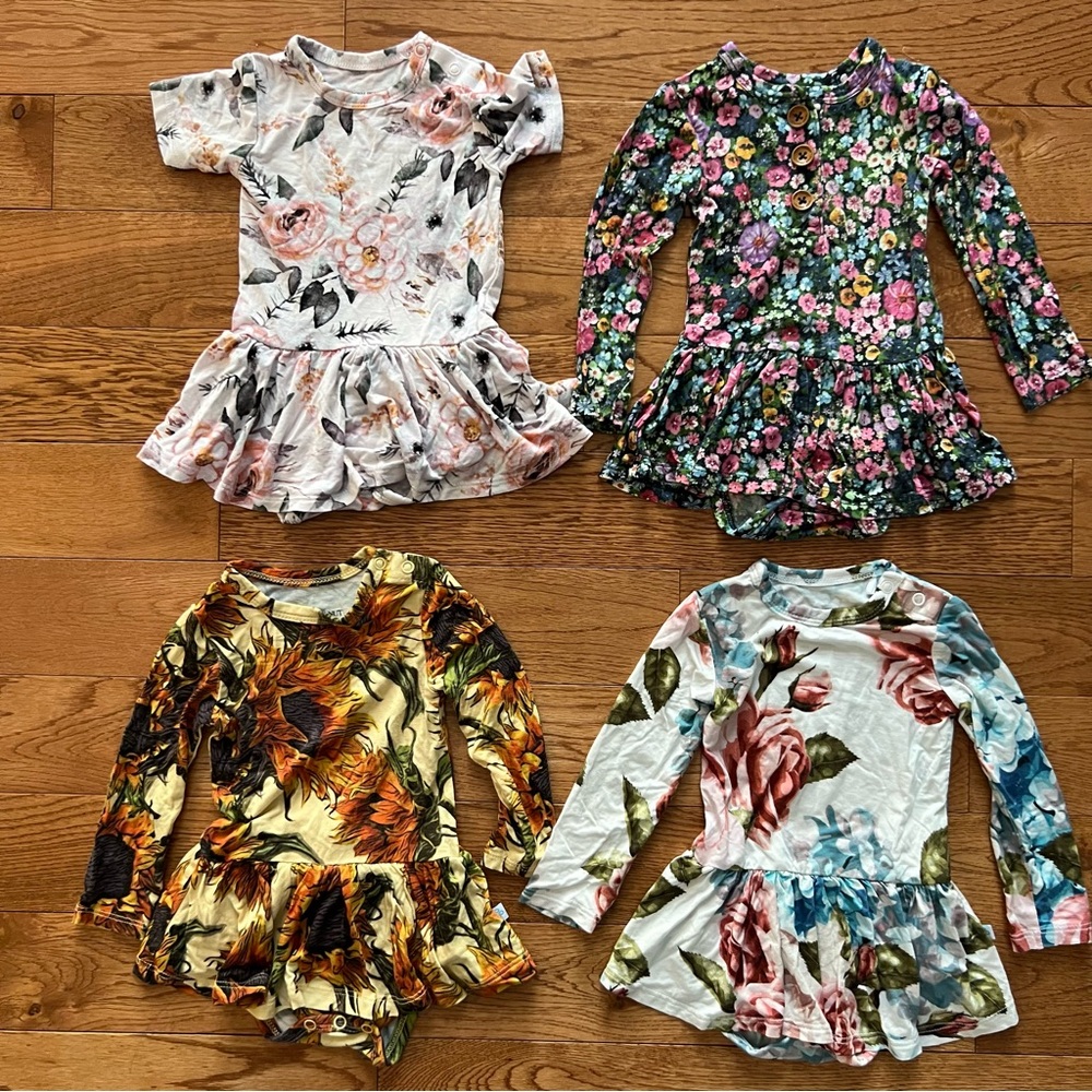 Floral Kids One Piece Bodysuit Set